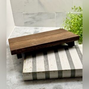 New Rectangular Rustic Wooden Riser Display Stand for Decor Plants Holiday - 9”